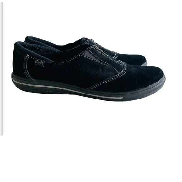 Keds Pacey Zip Black Suede Sneaker Sz 9.5​​​​​​​​​ - Picture 4 of 9